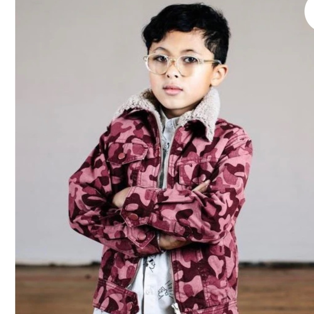 Kids Camouflage Jacket - Red by designer brand, Wynken unisex